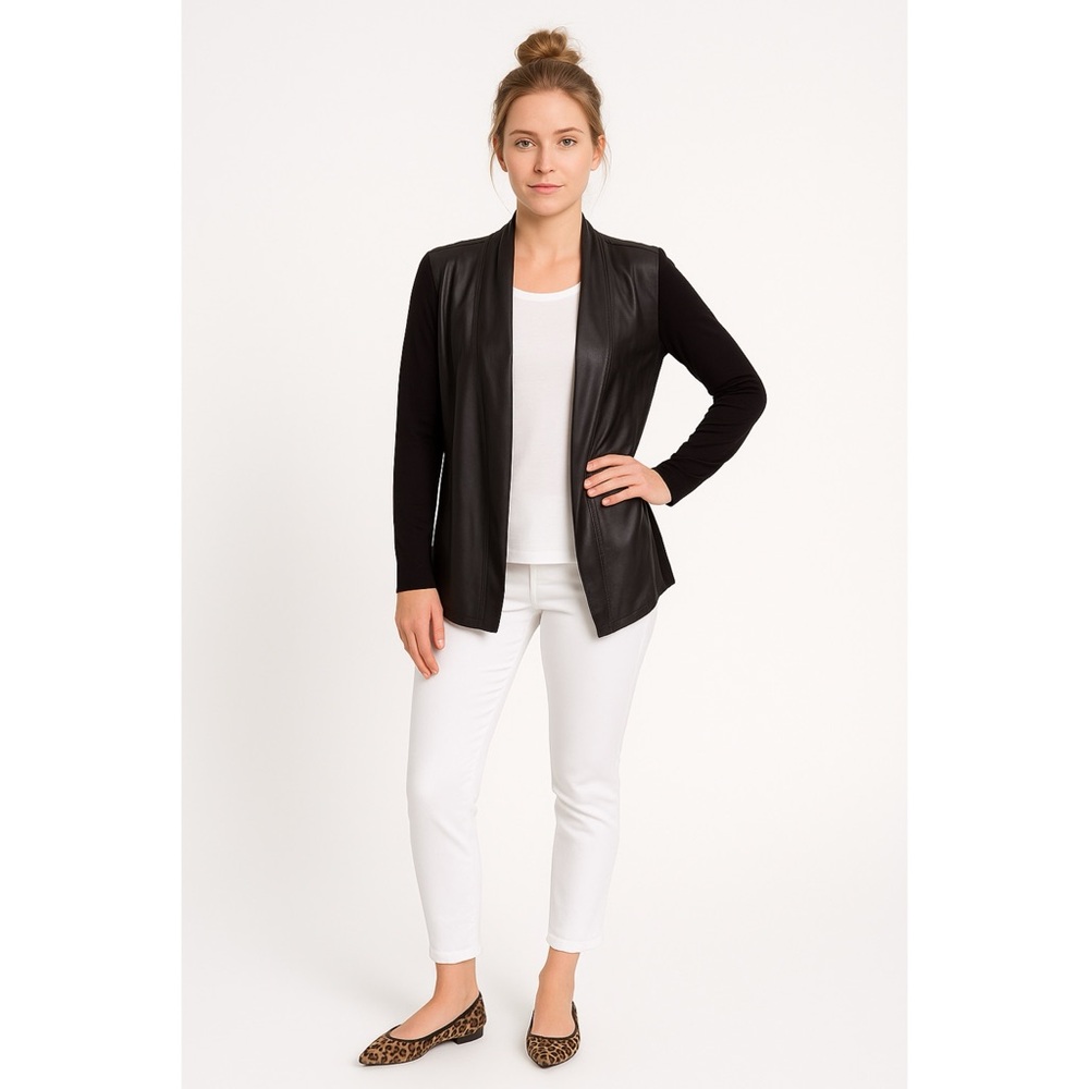 Vince Camuto Black Open Front Lightweight Cardigan Top, Size S